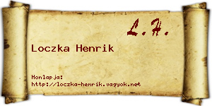 Loczka Henrik névjegykártya